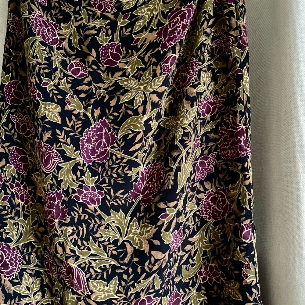 Charter Club fully lined knee length floral bohemian earth tones skirt size 8